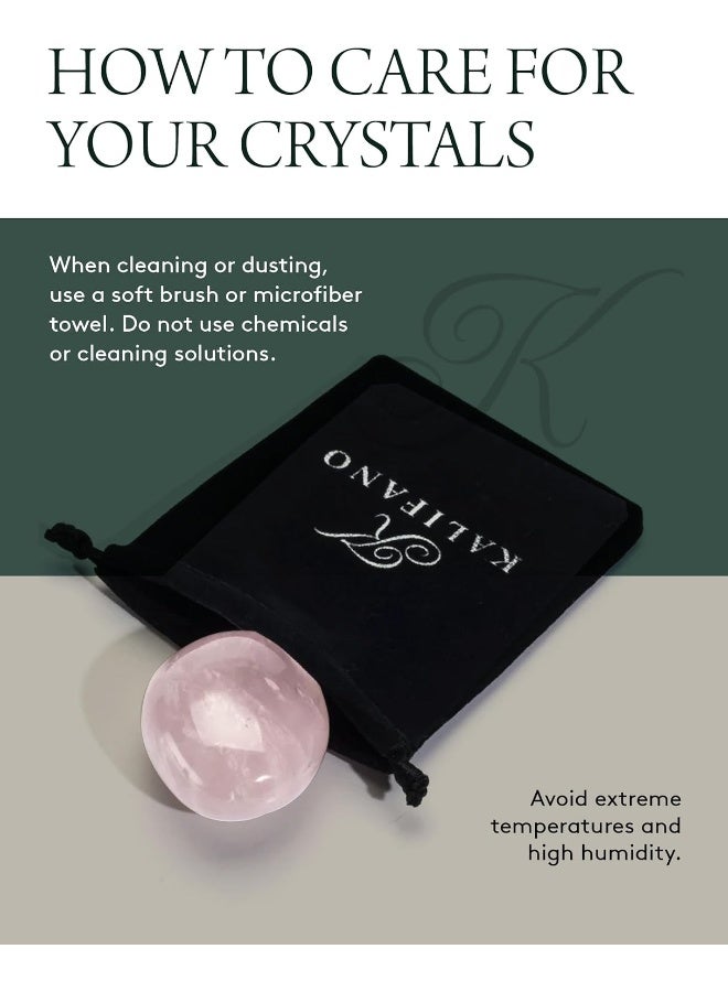 KALIFANO Rose Quartz Palm Stone with Healing & Calming Effects - Image 5